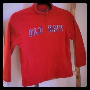 Old Navy red fleece half zip